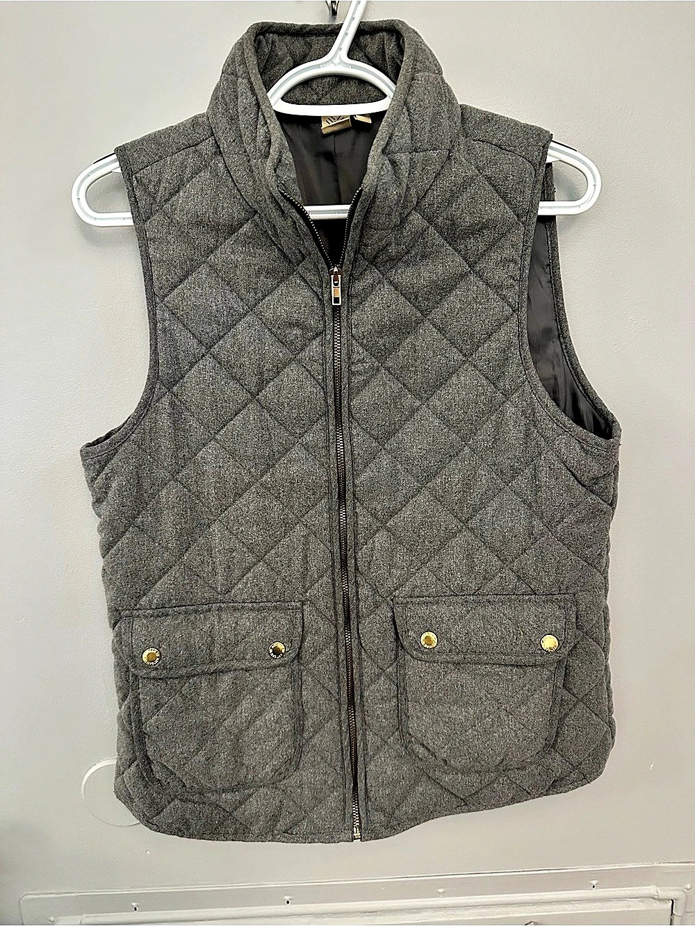 Artisan NY Quilted Puffer Vest Gray Medium